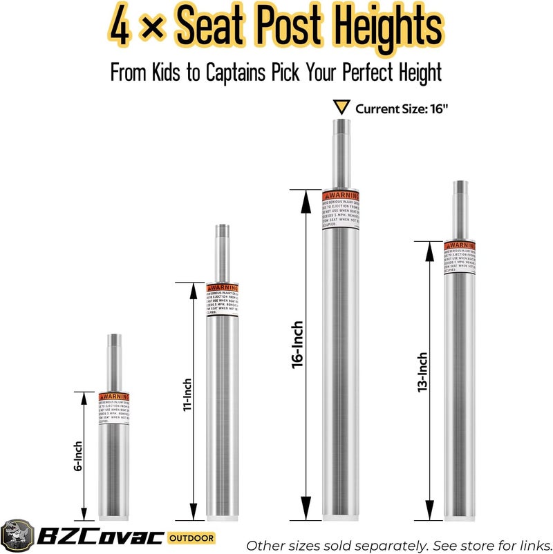 Bzcovac 3/4" Boat Seat Pin Post (2-Pack), Lock-in Style Non-Threaded Pedestal Post for Marine Boat Seat Mounting, Aluminum Extension Pole for Pontoon, Fishing Boat, Bass Boat, and More - Image 4